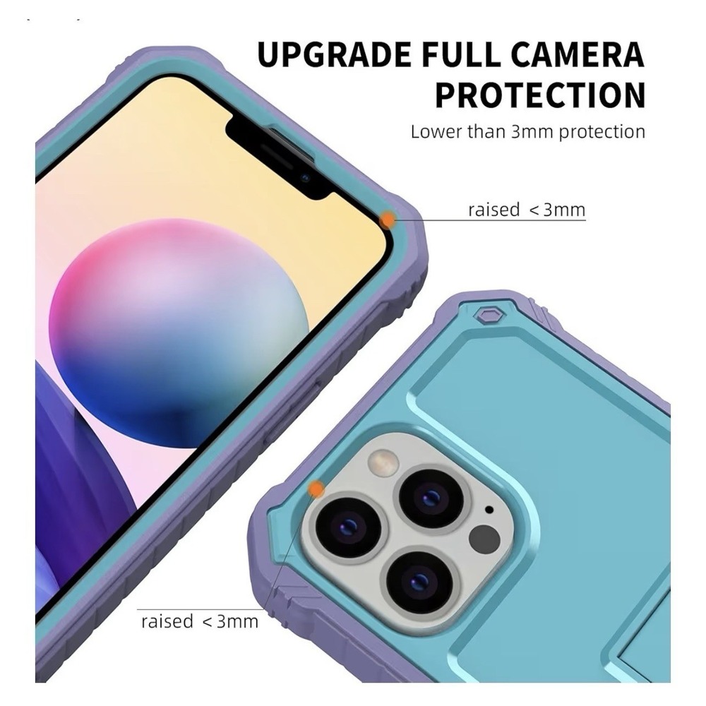 iPhone 13pro MaxDUOPAL Rugged Shockproof Kickstand Back Case + Screen Protector - Picture 3 of 4